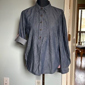 PER SE denim long sleeve top size medium